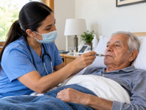 Cómo actuar si el adulto mayor tiene fiebre estando en hospitalización domiciliaria